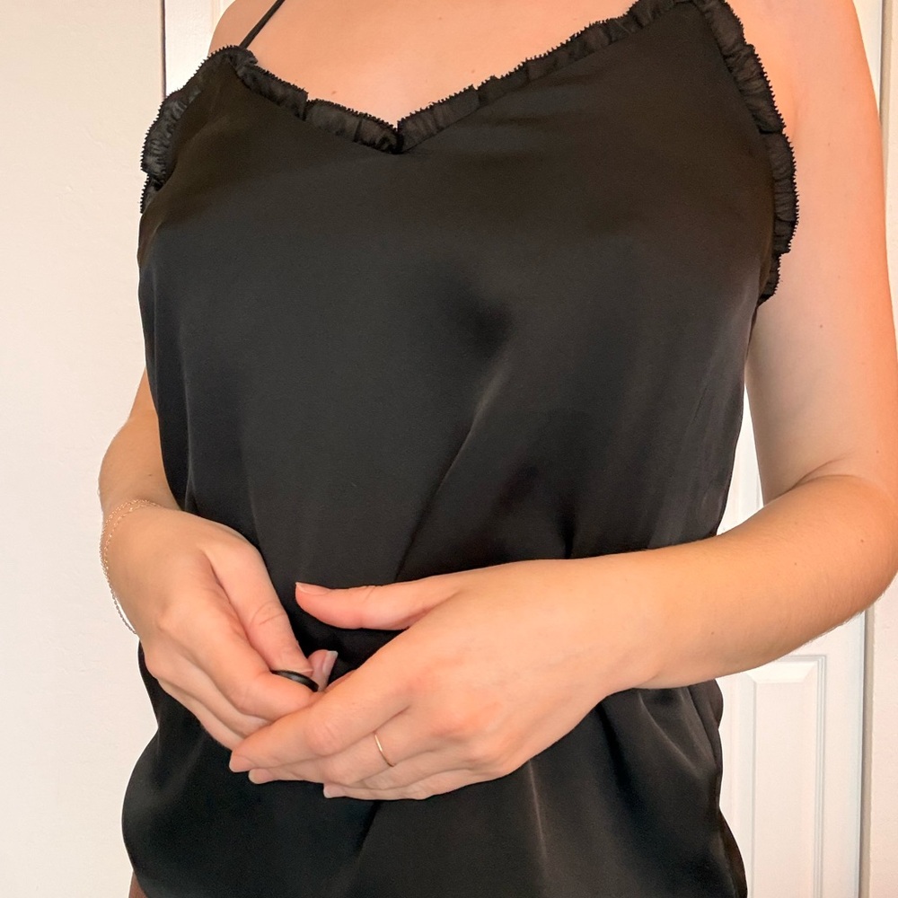 Express Black Satin Top
